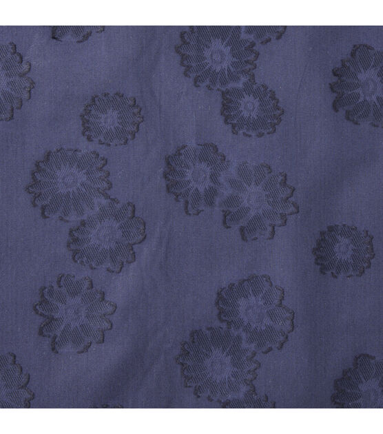 Designer Navy Floral Cotton Jacquard Specialty Apparel Fabric