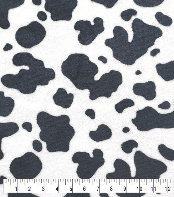 Black White Cow Print Sew Lush Fleece Fabric, , hi-res, image 2