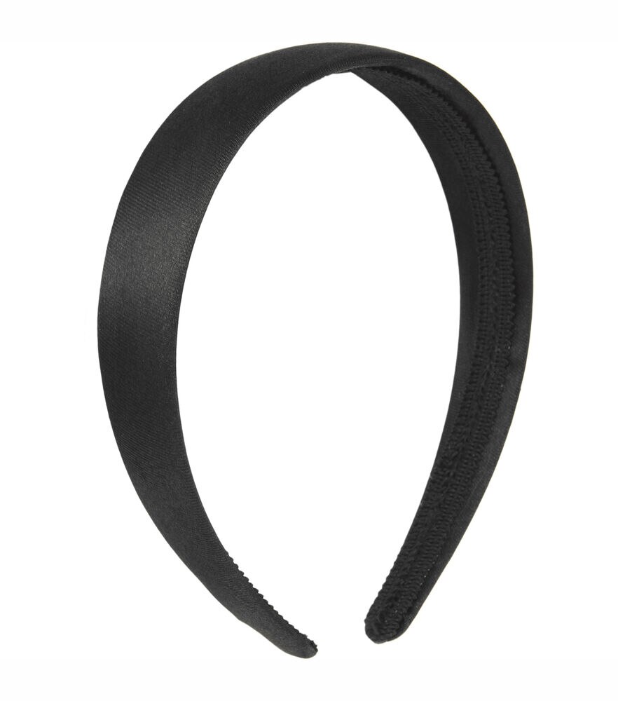 1" Satin Headband by hildie & jo, Black, swatch