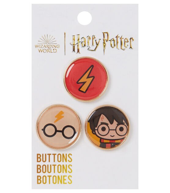 Blumenthal Lansing 3/4" Multicolor Harry Potter Shank Buttons 3ct