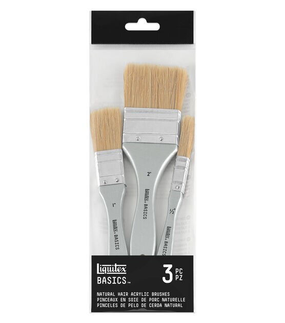 Liquitex Basics Natural Hair Brush Set 3pc, , hi-res, image 2