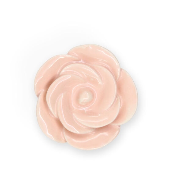 Dritz Home Ceramic Flower Knob, Pale Pink