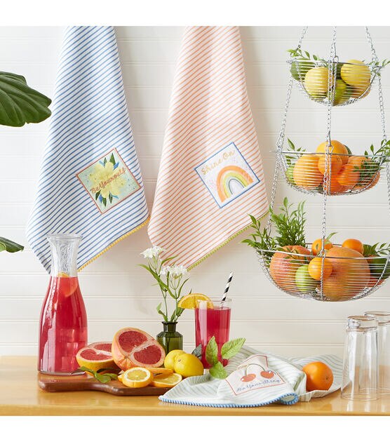 Design Imports Set of 3 Assorted Rainbow Kitchen Towels, , hi-res, image 7