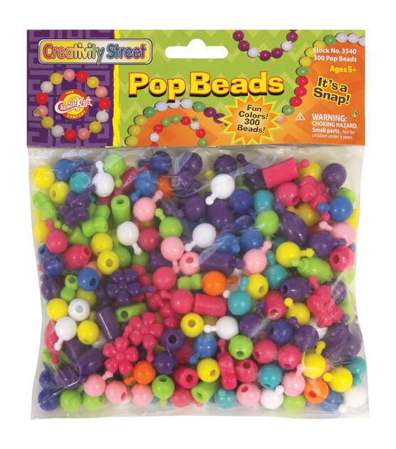 Pop Beads 300 Pkg Assorted Sizes & Shapes