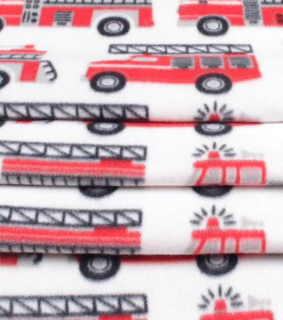 Fire Trucks Blizzard Fleece Fabric, , hi-res, image 2