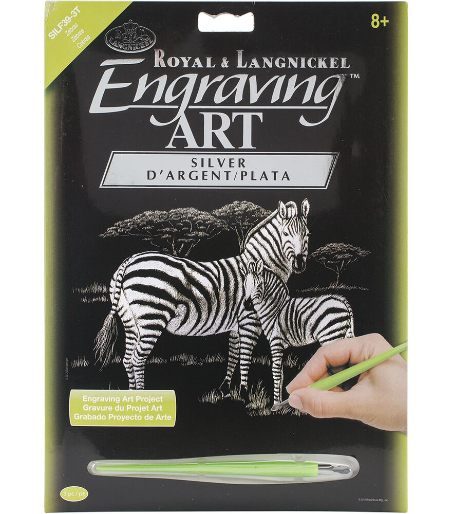 Foil Engraving Art Kits 8''x10'', Zebras, swatch
