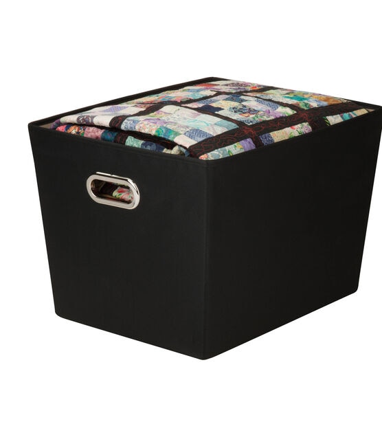 Honey Can Do 18.5" x 13" Black Storage Bin With Carrying Handles