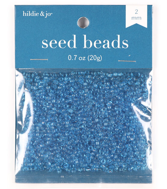 2mm Transparent Turquoise Glass Seed Beads by hildie & jo