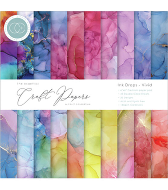 Craft Consortium 40 Sheet 6 x 6 Vivid Double Sided Paper Pack
