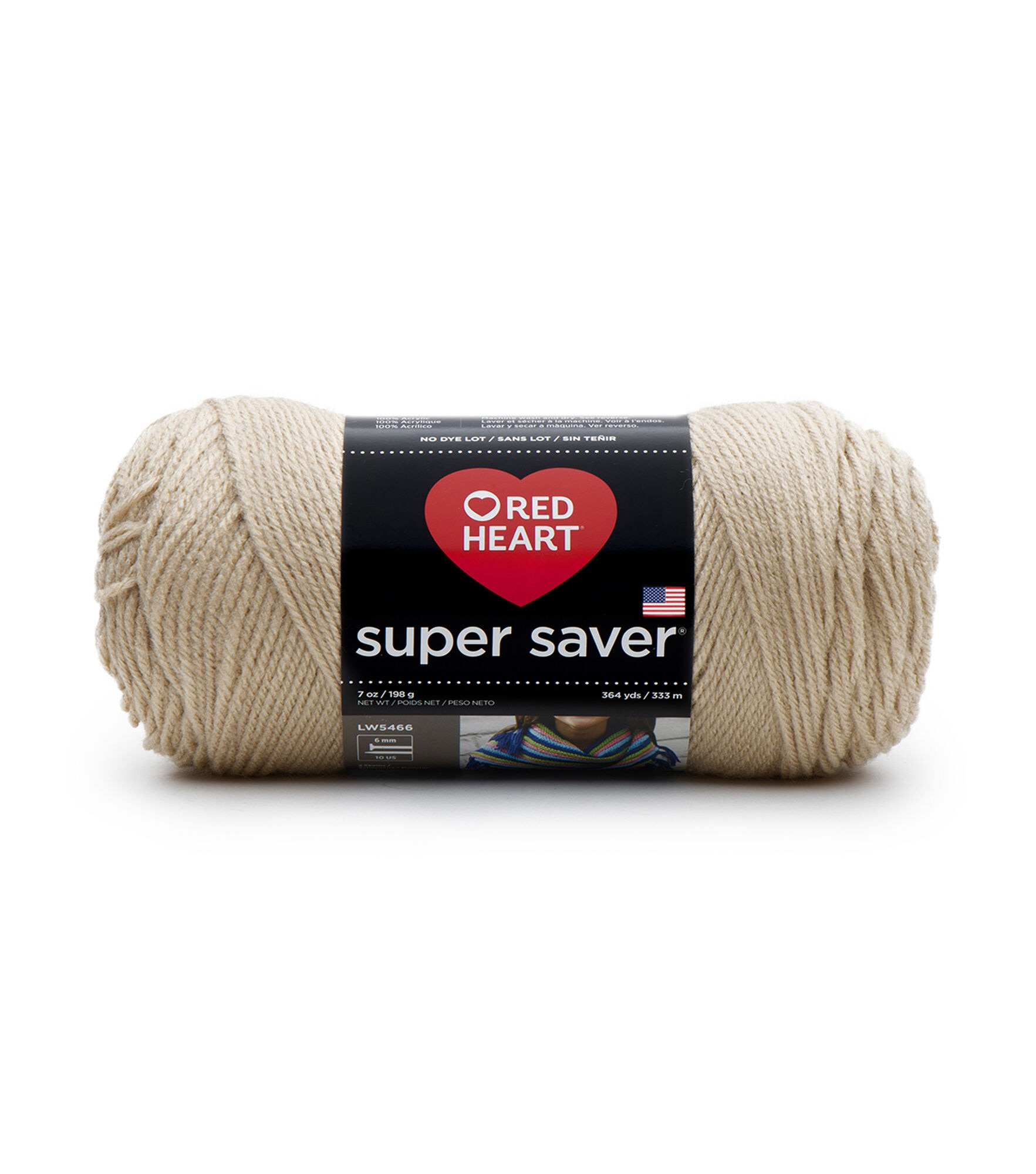 Red Heart Super Saver Worsted Acrylic Yarn, Buff, hi-res