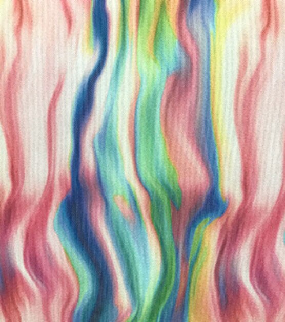 Multi Rainbow Waves Mesh Apparel Fabric, , hi-res, image 1