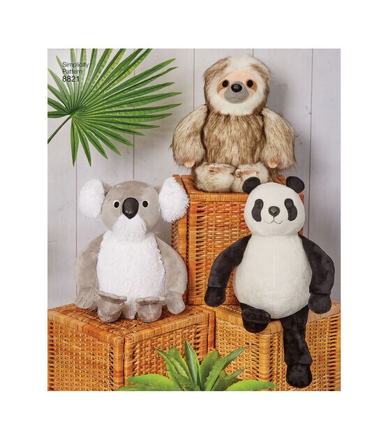 Simplicity S8821 Size 15" Stuffed Animals Sewing Pattern, , hi-res, image 3