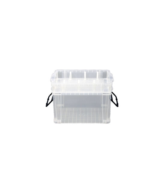 17" x 9" Tall Stacker Durable Plastic Storage Bin With Lid by Top Notch, , hi-res, image 5