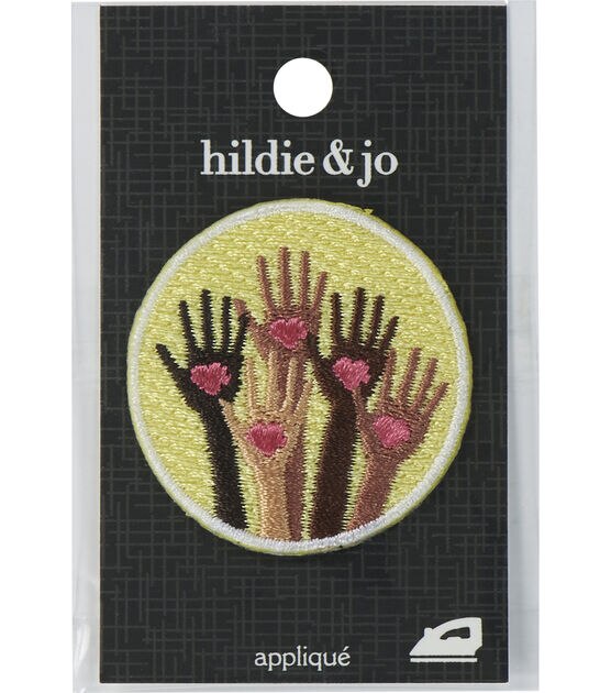 2" Heart on Hands Iron On Patch by hildie & jo