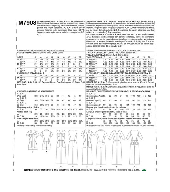 McCall's M7908 Size 14 to 22 Misses & Miss Jumpsuits Sewing Pattern, , hi-res, image 2