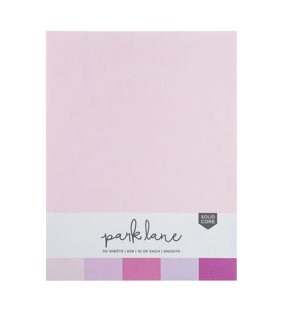 50 Sheet 8.5" x 11" Pink Solid Core Cardstock Paper Pack by Park Lane