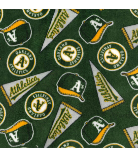 Fabric Traditions Oakland Athletics Fleece Fabric Tossed, , hi-res, image 2
