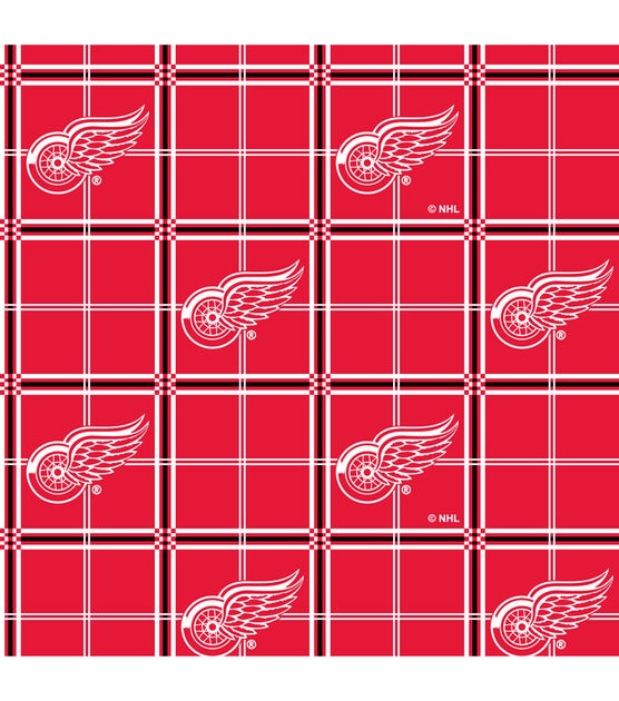 Detroit Red Wings Flannel Fabric Plaid