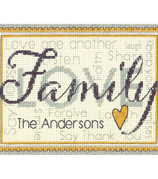 Dimensions 7" x 5" Family Counted Cross Stitch Kit, , hi-res, image 2