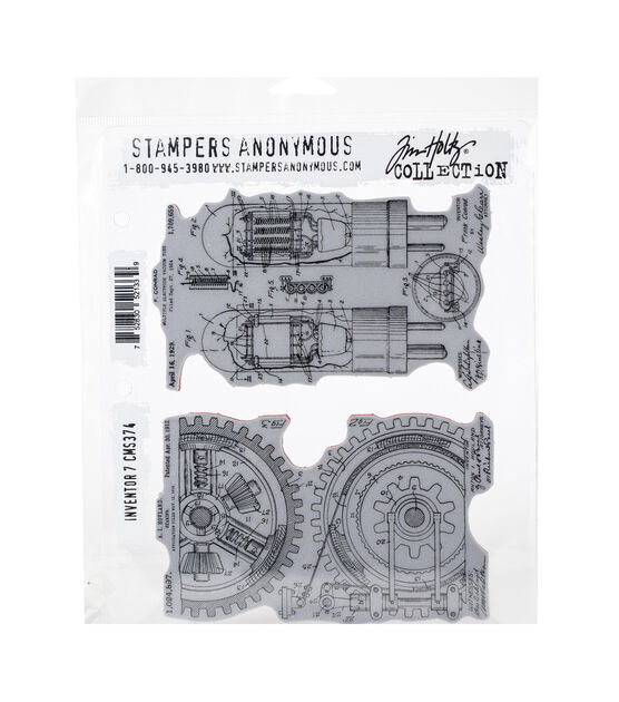 Tim Holtz Cling Stamps 7''X8.5'' Inventor #7