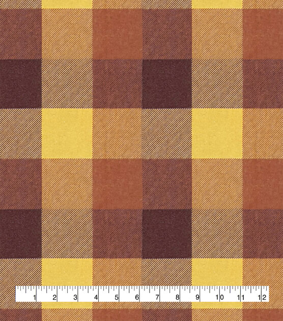 Fall Rust Mustard Buffalo Check Super Snuggle Flannel Fabric, , hi-res, image 2
