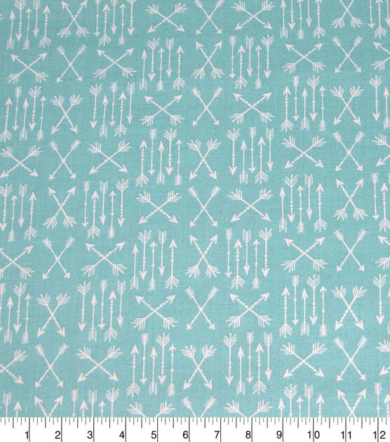Arrow Patches on Blue Quilt Cotton Fabric by Quilter's Showcase