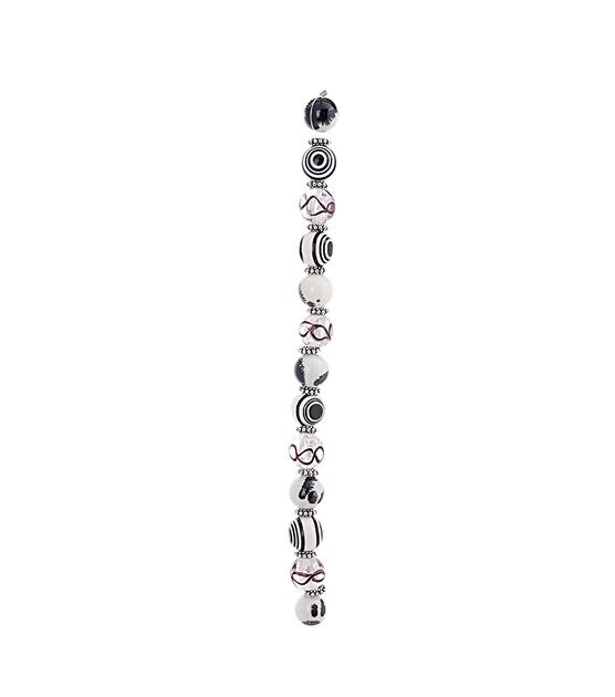 7" Black & White Imitation Stone Strung Beads by hildie & jo, , hi-res, image 3