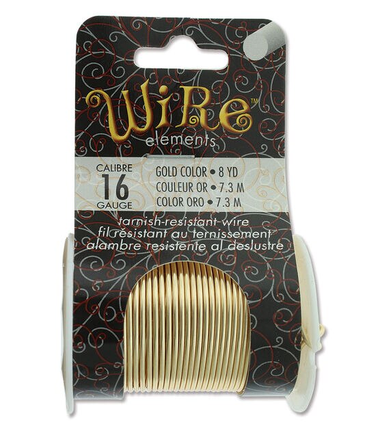 Wire Elements 16 Gauge 8yds Tarnish Resistant Wire Gold