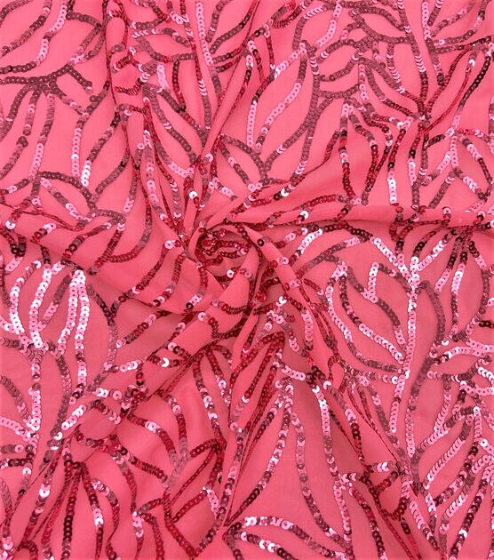 Pink Sequin Chiffon Fabric, , hi-res, image 3
