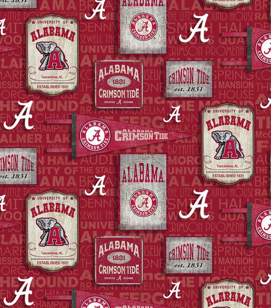 Alabama Cotton Fabric Vintage Pennant