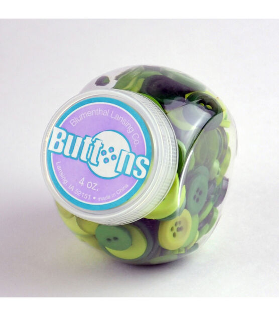 Blumenthal Lansing 4oz Plastic Jar With Assorted Buttons, , hi-res, image 1