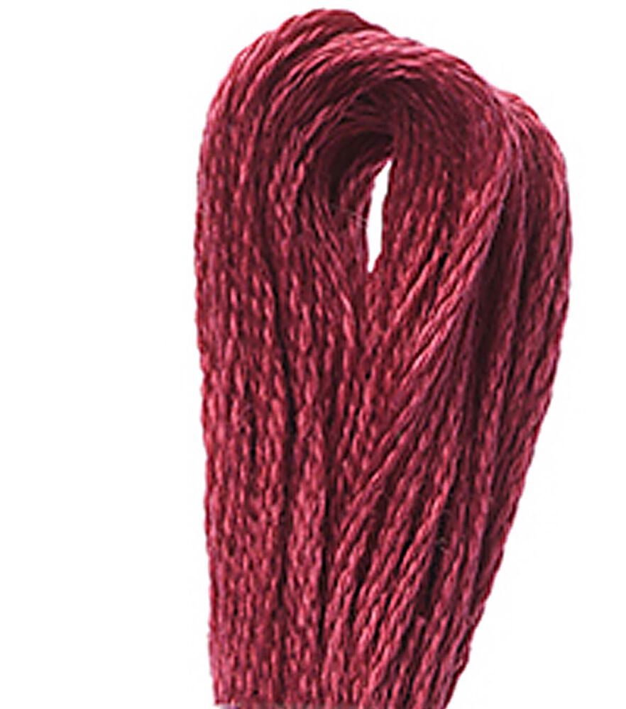 DMC 8.7yd Red & Oranges 6 Strand Cotton Embroidery Floss, 498 Dark X-mas Red, swatch, image 4