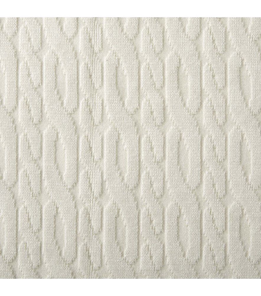 Athleisure Cable Knit Fabric, Ivory, swatch, image 3