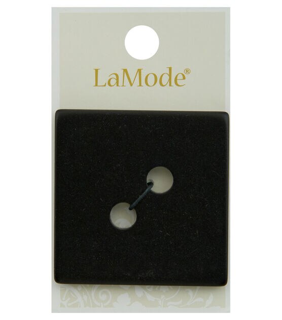 La Mode 2.5" Black Square 2 Hole Button