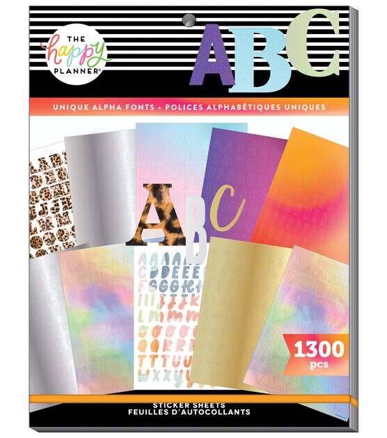 1300pc Unique Alpha Fonts Happy Planner Sticker Pack