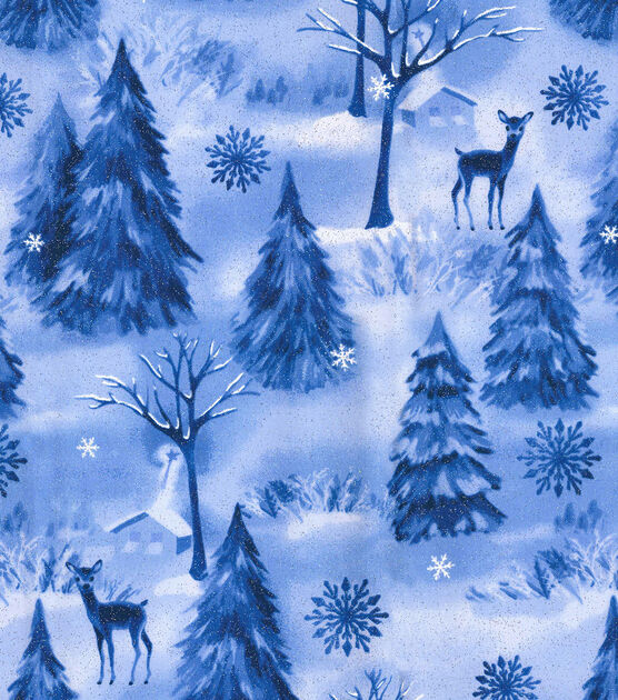 Fabric Traditions Glitter Forest Christmas Cotton Fabric