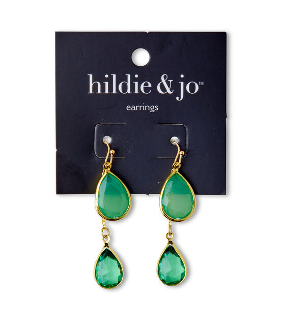 Green & Blue Teardrop Stone Earrings by hildie & jo