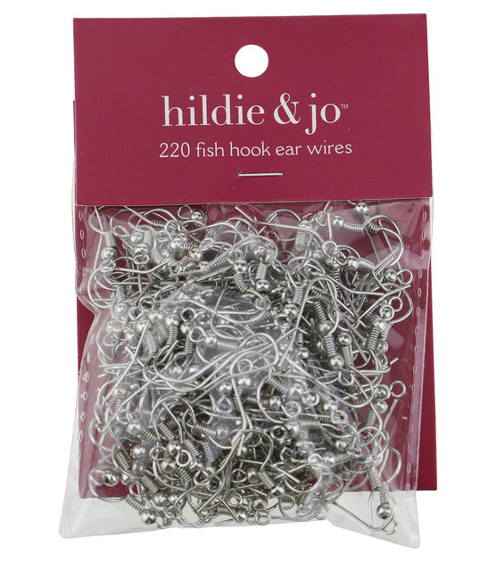 220pk Silver Metal Ball Fish Hook Ear Wires by hildie & jo