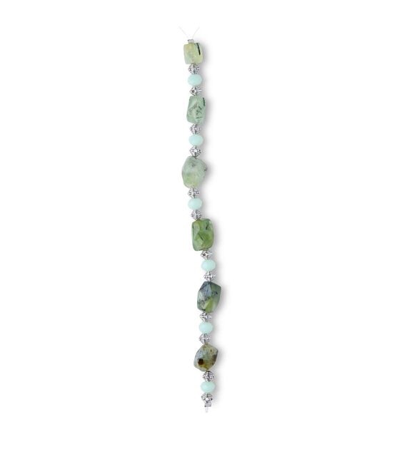 7" Light Green Agate Stone Strung Beads by hildie & jo, , hi-res, image 2