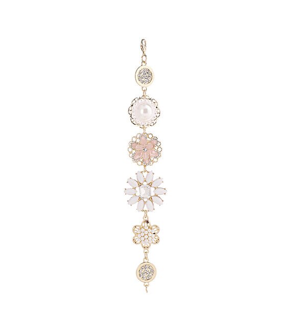 7" Pink Flower Metal Strung Beads by hildie & jo, , hi-res, image 3