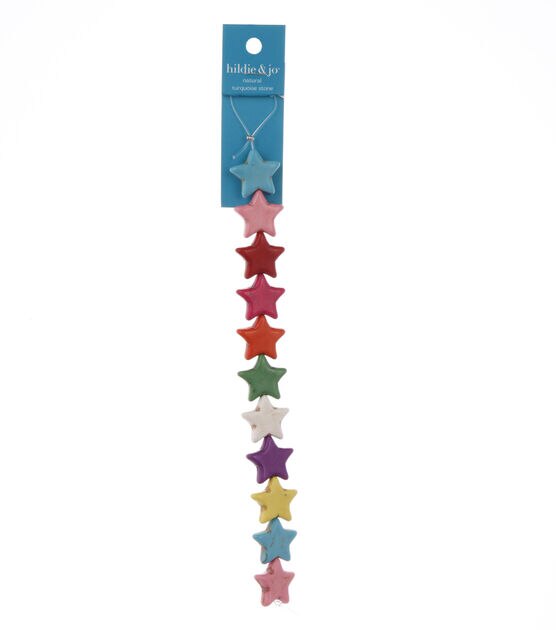 7" Multicolor Turquoise Stone Star Bead Strand by hildie & jo