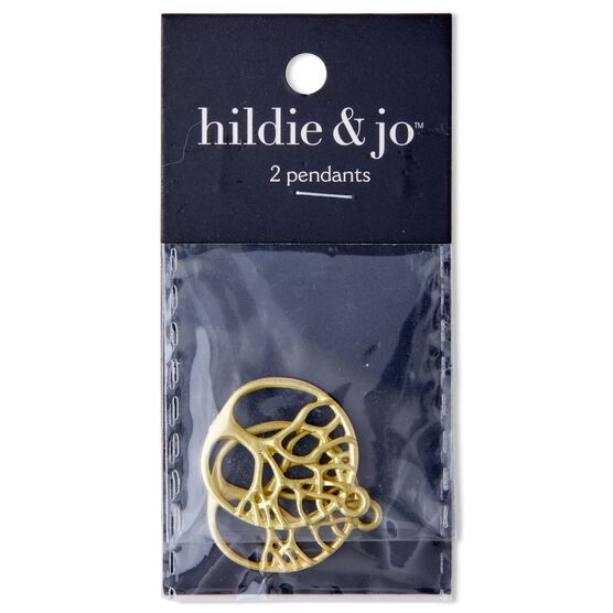 2pk Matte Gold Metal Pendants With Tree by hildie & jo