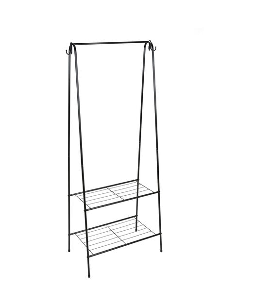 Organize It All 59" Garment Rack With 2 Tier Shelving