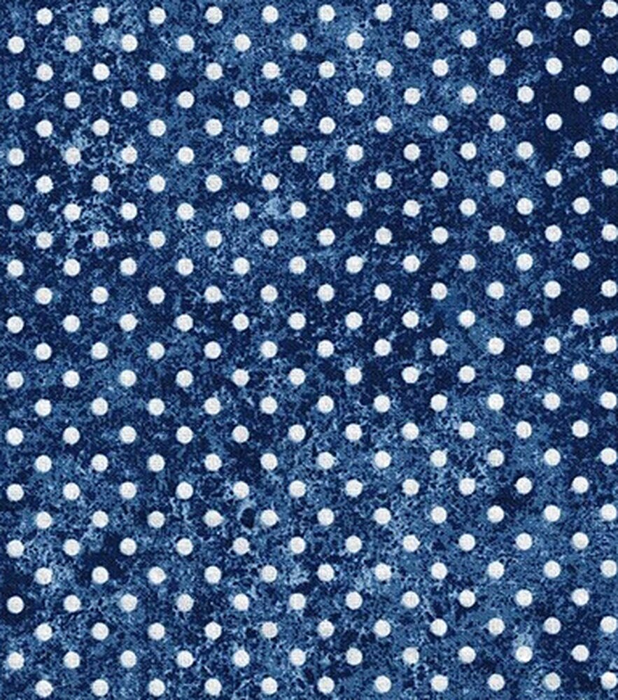 Dots on Texture Quilt Cotton Fabric by Keepsake Calico, Navy, swatch