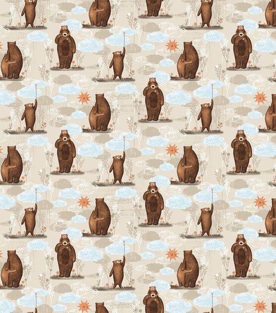 Baby Bear All Over Nursery Flannel Fabric, , hi-res, image 3