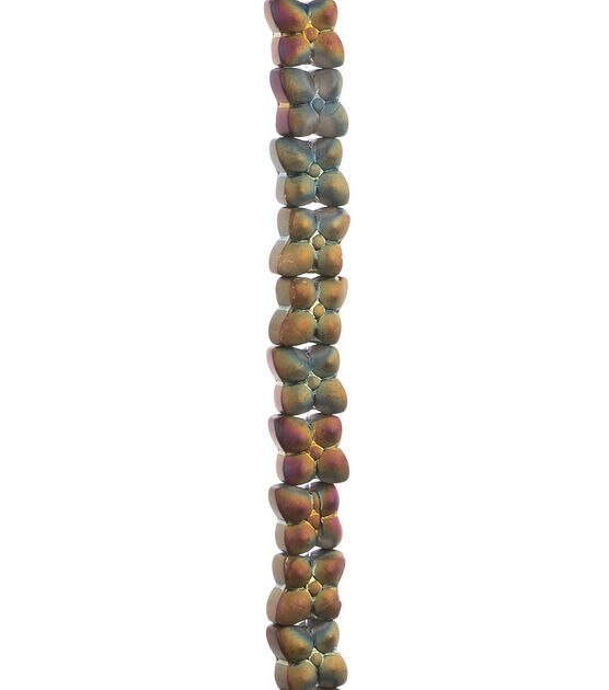 7" Copper Glass Metallized Flower Spacer Bead Strand by hildie & jo, , hi-res, image 2
