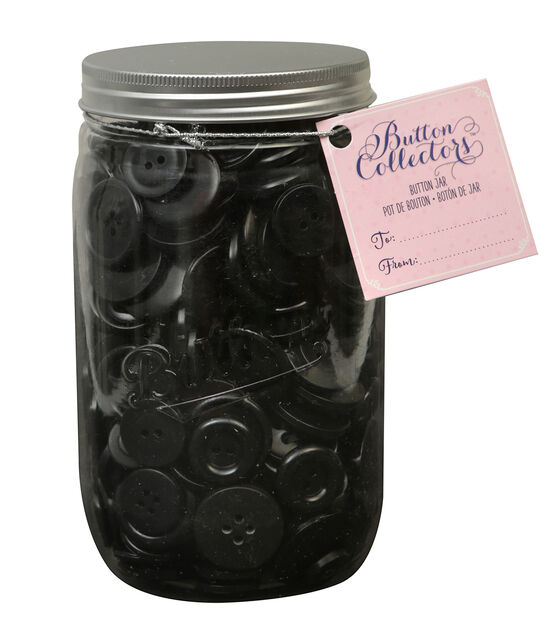 Blumenthal Lansing Black Assorted Mason Jar With Buttons