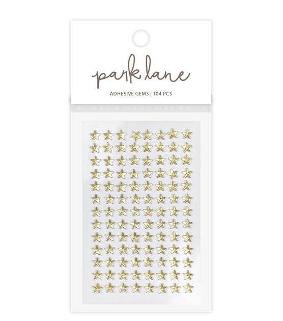 6mm Gold Star Adhesive Gems 104pc by Park Lane