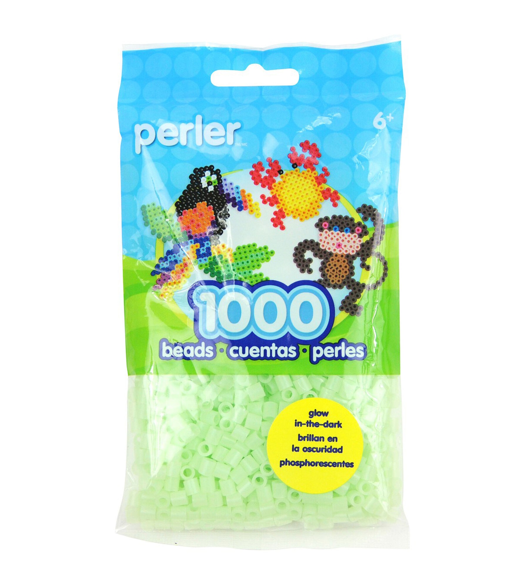 Perler 1000pc Beads, Glow Green, hi-res