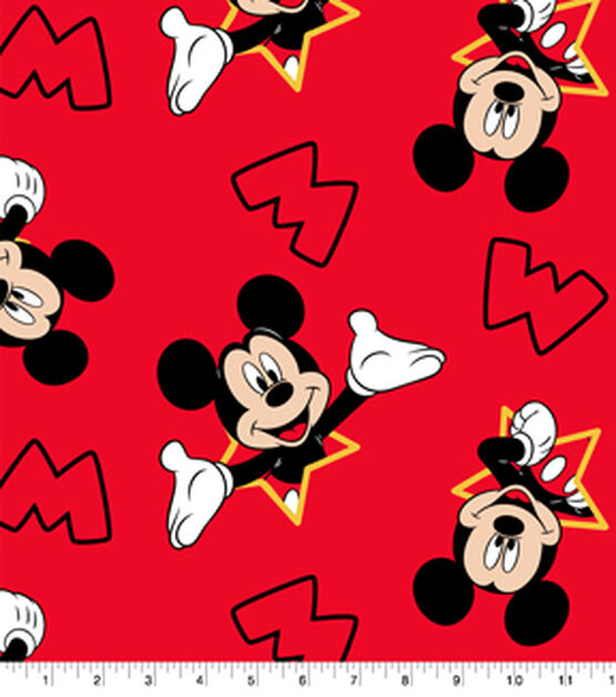 Mickey And Stars Fleece Fabric